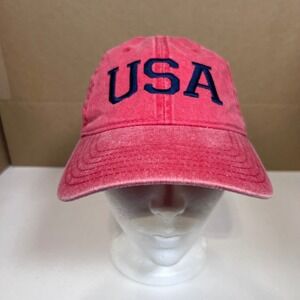 USA Baseball Cap Mens Red Blue Embroidered Patriotic Hat Adjustable